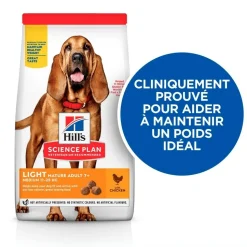 HILL'S - Croquettes chien science plan adult mature 7+ light poulet - hill's 7 kg