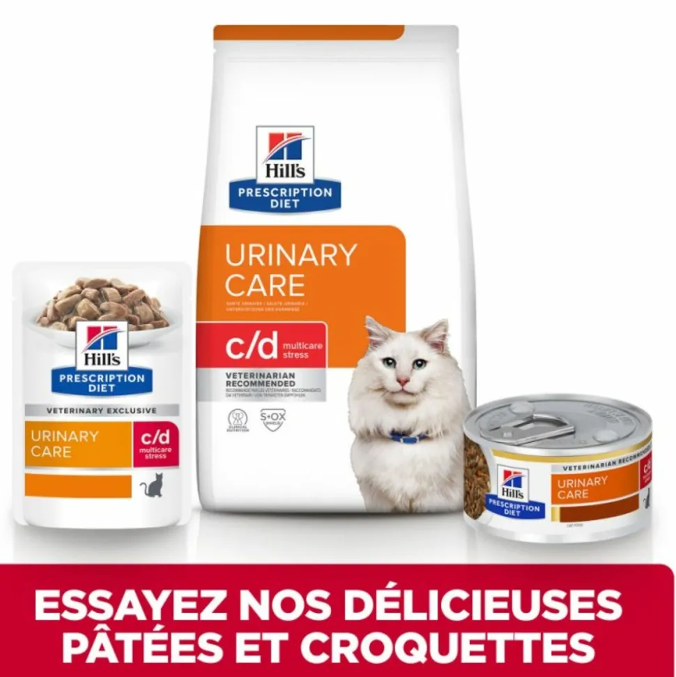HILL'S - Patee chat adult prescription diets c/d urinary stress saumon (sachet) - hill's 12*85 g