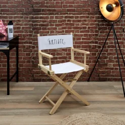 HOME DECO FACTORY - Chaise de directeur artistique en bois et tissu