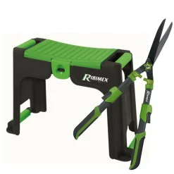 IBM - Tabouret de jardin, agenouilloir avec rangement, cisaille à haies ribiland prcht64 - 64 cm manches télescopiques