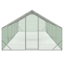 IDMARKET - Enclos poulailler 30m² parc grillagé 10 x 3 m acier galvanisé