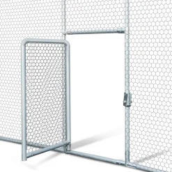 IDMARKET - Enclos poulailler dôme 22,5 m² parc grillagé 3x7,5 m avec porte latérale