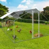 IDMARKET - Enclos poulailler 18 m² parc grillagé 6x3 m acier galvanisé