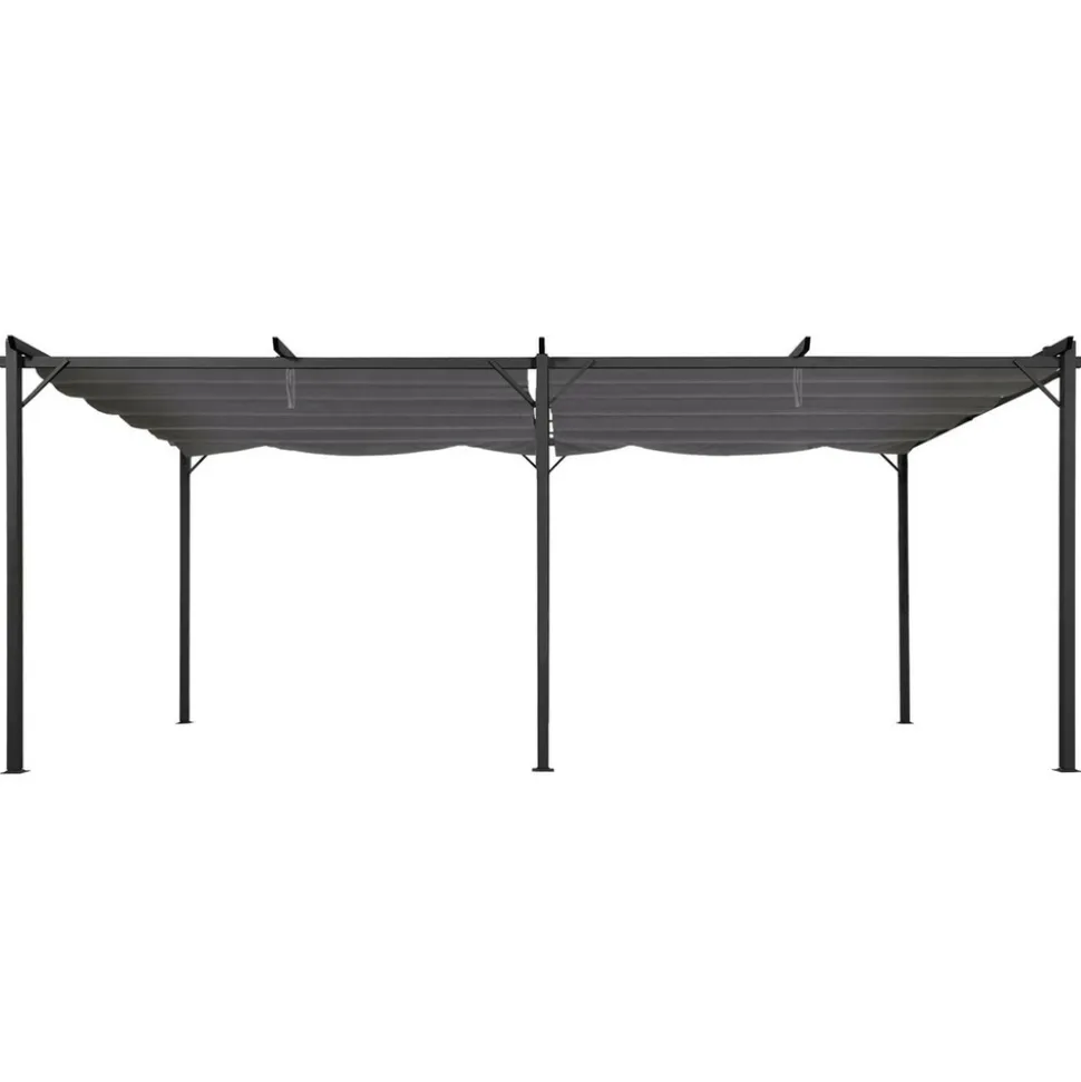IDMARKET - Pergola toit rétractable 6 pieds 3x6 m tonnelle gris anthracite