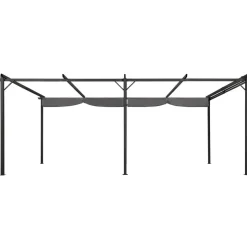 IDMARKET - Pergola toit rétractable 6 pieds 3x6 m tonnelle gris anthracite