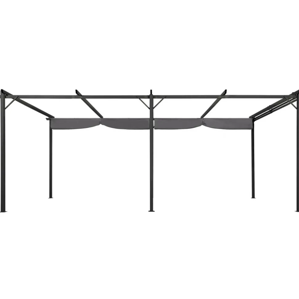 IDMARKET - Pergola toit rétractable 6 pieds 3x6 m tonnelle gris anthracite