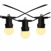 ILLUPRO - Guirlande guinguette extérieur 10m 20 ampoules led blanc chaud e27 1w câble noir extensible
