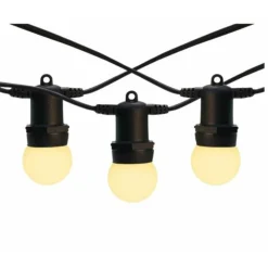 ILLUPRO - Guirlande guinguette extérieur 10m 20 ampoules led blanc chaud e27 1w câble noir extensible