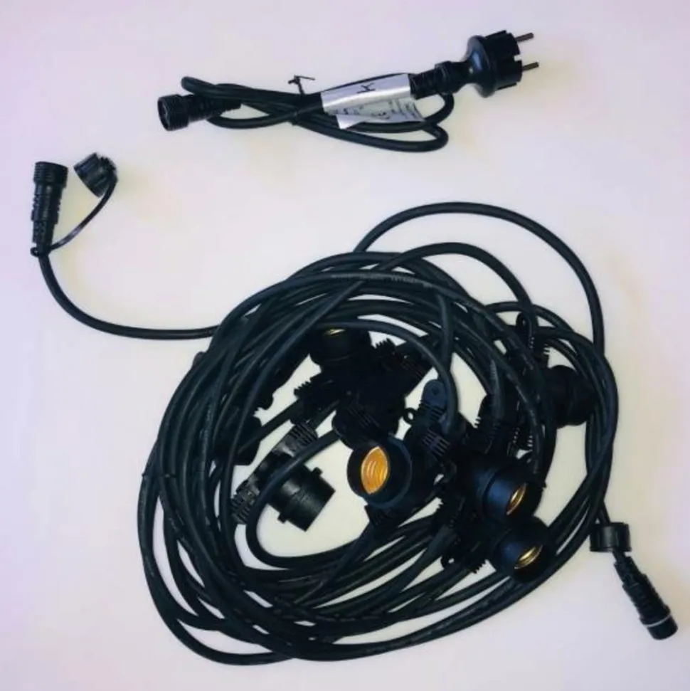 ILLUPRO - Guirlande guinguette vintage 10m dimmable 10 ampoules spirales filaments blanc très chaud t45 connectable