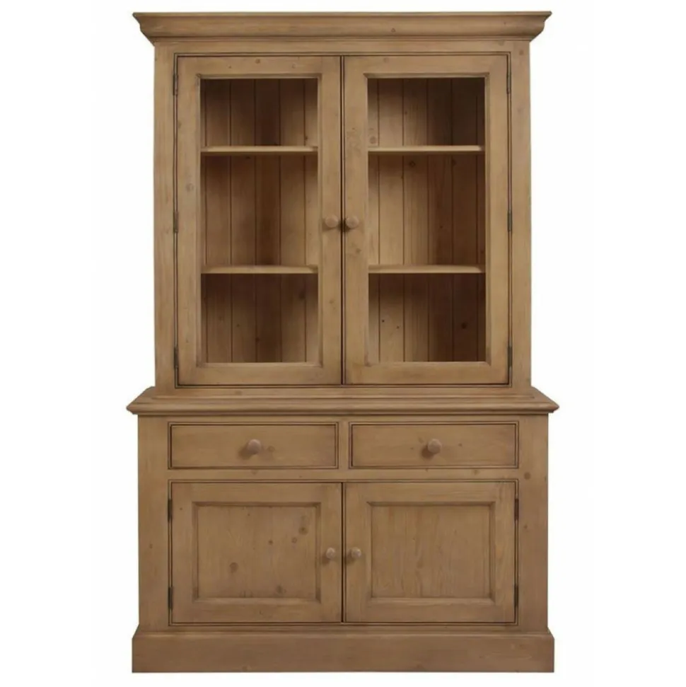 INTERIOR'S - Buffet 2 portes vitrées moulurées bois marron - natural interior's