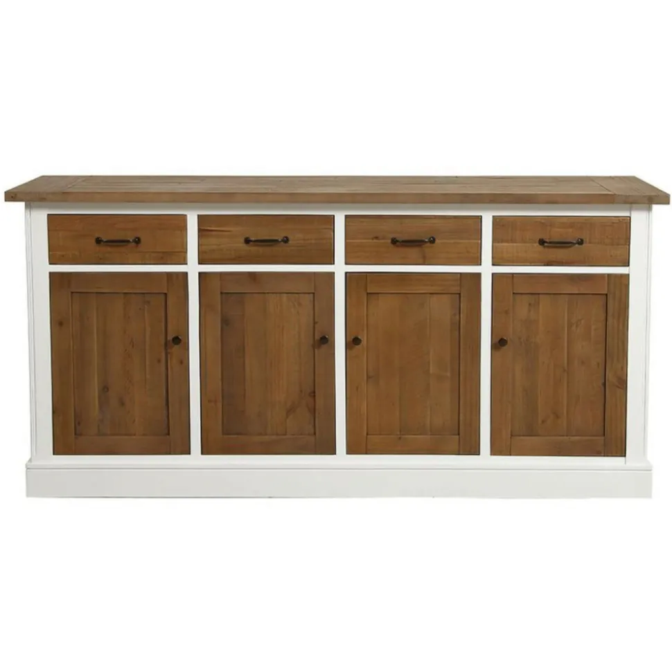 INTERIOR'S - Buffet bas 4 portes bois blanc - rivages interior's