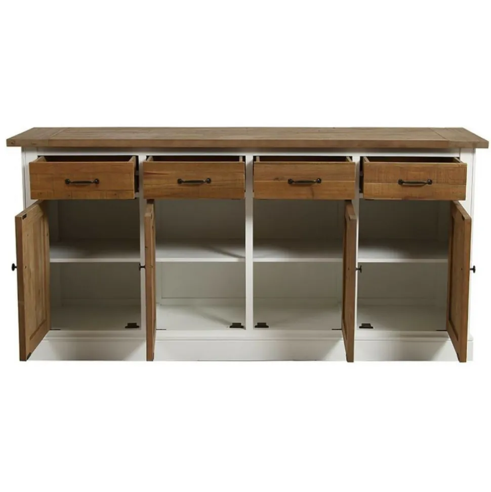 INTERIOR'S - Buffet bas 4 portes bois blanc - rivages interior's