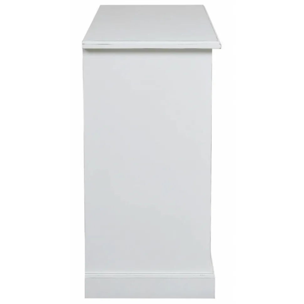 INTERIOR'S - Buffet bas 2 portes 4 tiroirs supérieurs mdf blanc - rhode island interior's