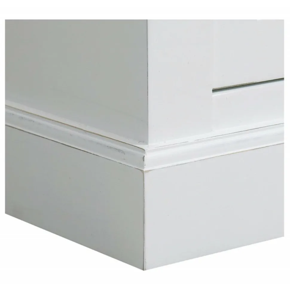 INTERIOR'S - Buffet bas 2 portes 4 tiroirs supérieurs mdf blanc - rhode island interior's