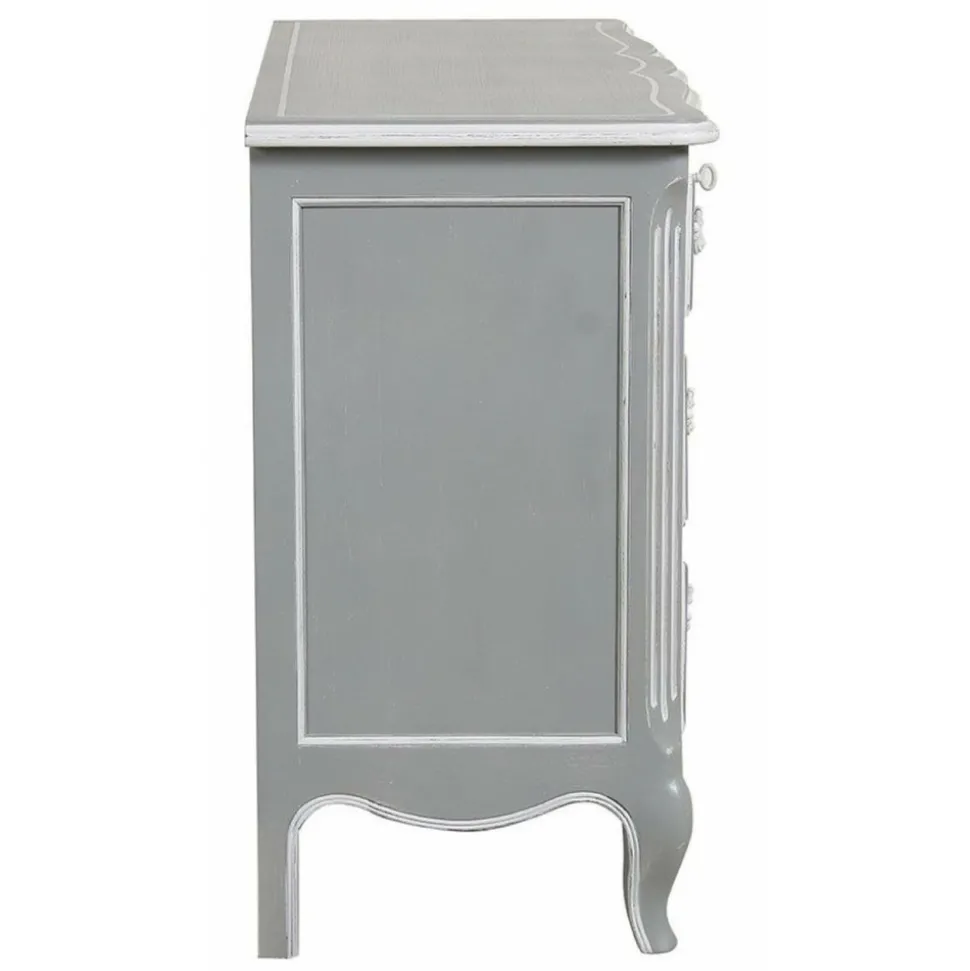 INTERIOR'S - Commode galbée 5 tiroirs mdf gris - gustavien interior's
