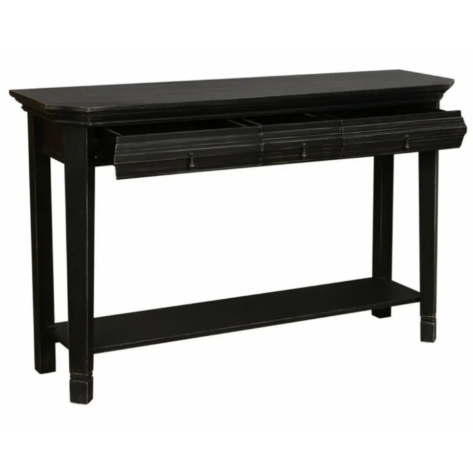 INTERIOR'S - Console 3 tiroirs mdf noir - bruges interior's