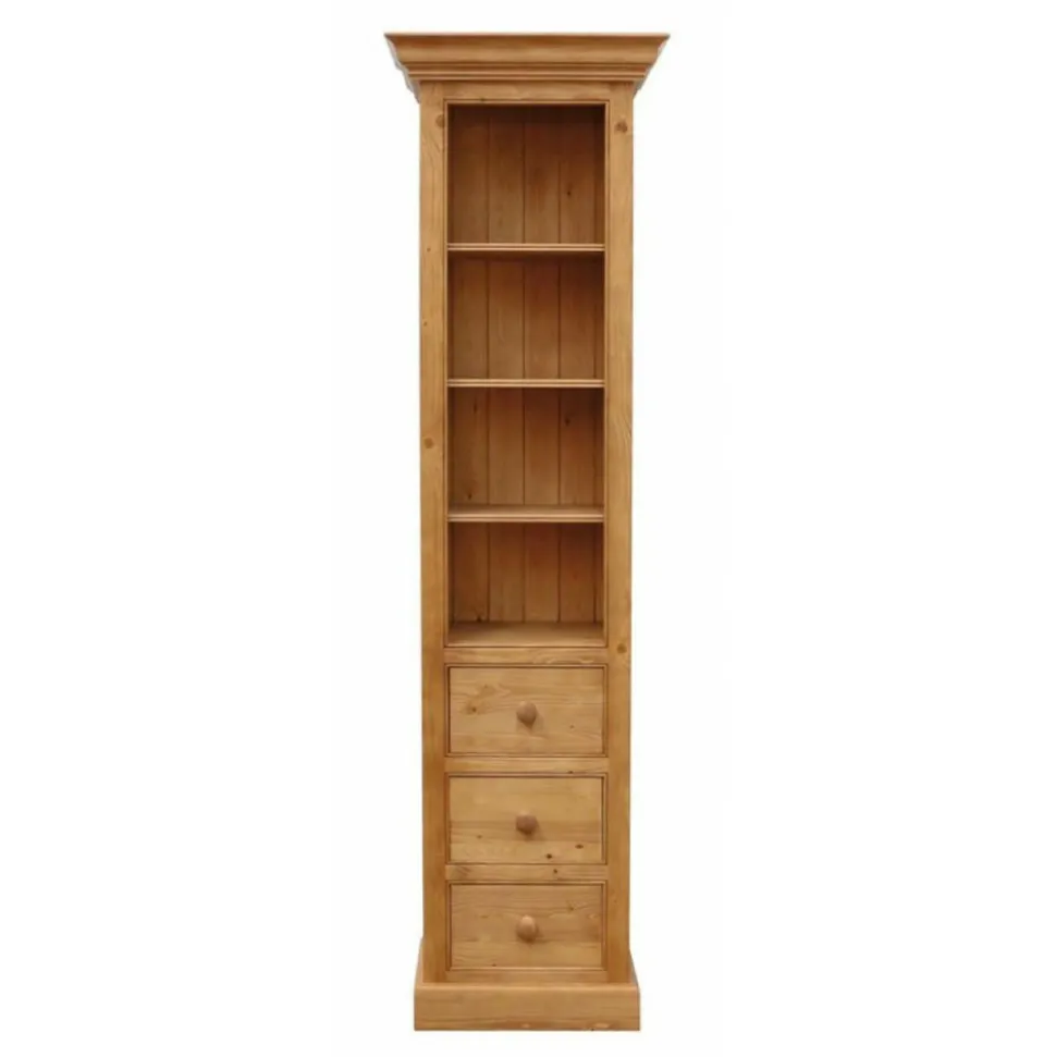 INTERIOR'S - Corps de bibliothèque 3 tiroirs bois marron - natural interior's