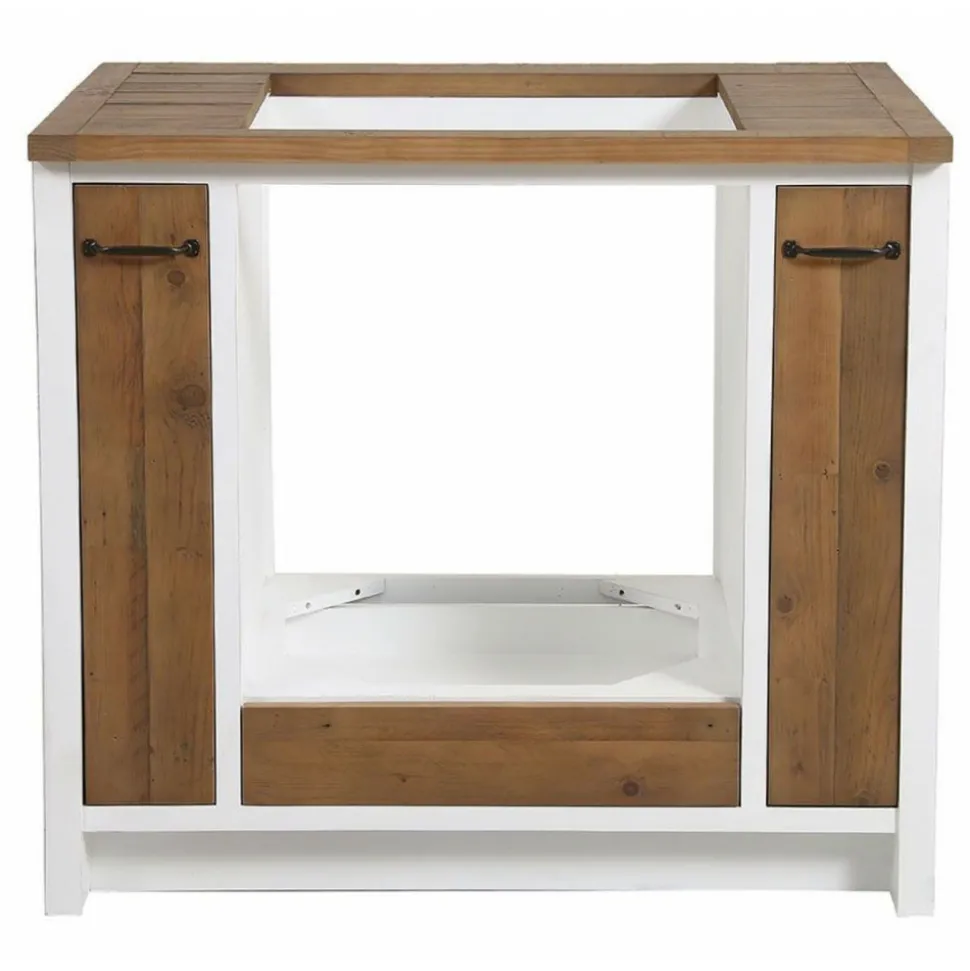 INTERIOR'S - Meuble pour four et plaque bois blanc - rivages interior's