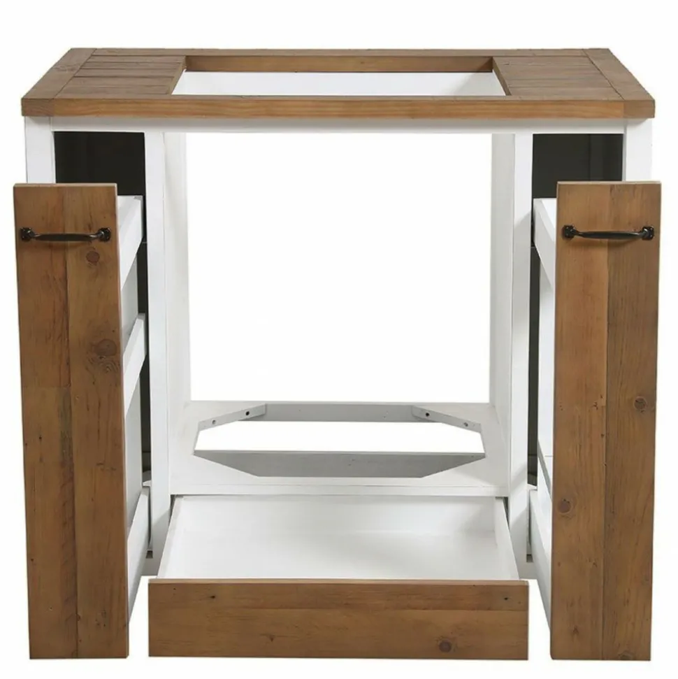 INTERIOR'S - Meuble pour four et plaque bois blanc - rivages interior's