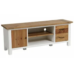 INTERIOR'S - Meuble tv avec rangements bois blanc - rivages interior's