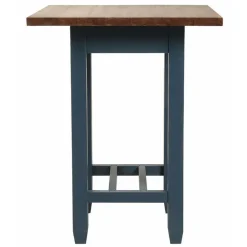 INTERIOR'S - Table repas haute carrée bois bleu - brocante interior's