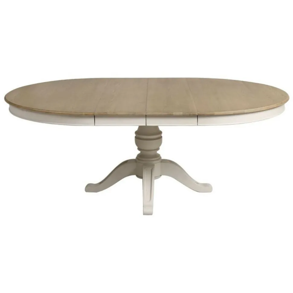 INTERIOR'S - Table ronde extensible pour 6 à 10 pers bois blanc - manoir interior's