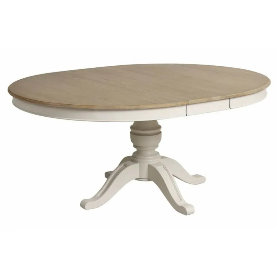 INTERIOR'S - Table ronde extensible pour 6 à 10 pers bois blanc - manoir interior's
