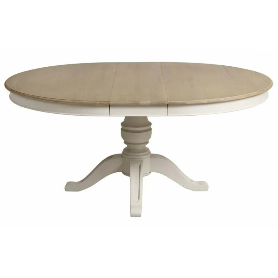 INTERIOR'S - Table ronde extensible pour 6 à 10 pers bois blanc - manoir interior's