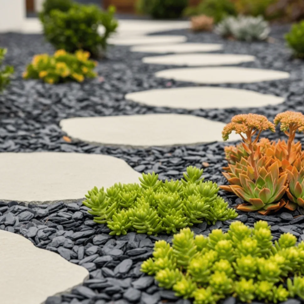 JARDINEX - Ardoise noire 10/40 mm - big bag 1t (13 m²) - noir