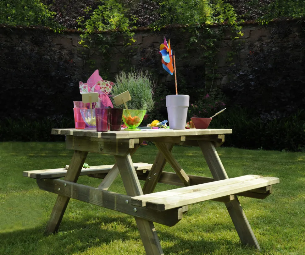 JARDIPOLYS - Table pique-nique bois pour enfant wapiti