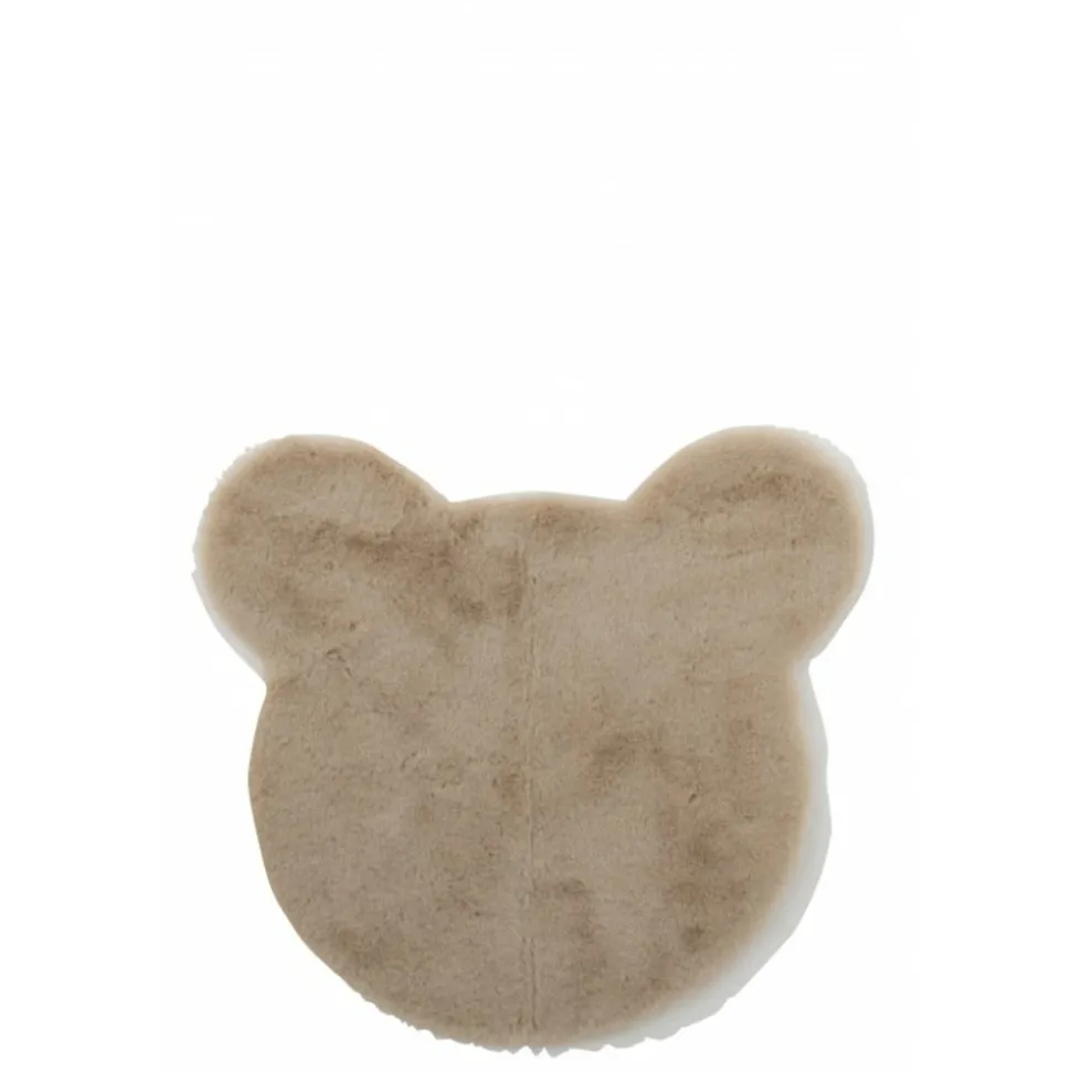 J-LINE - Tapis enfant en textile beige 57x62.5x1.5 cm