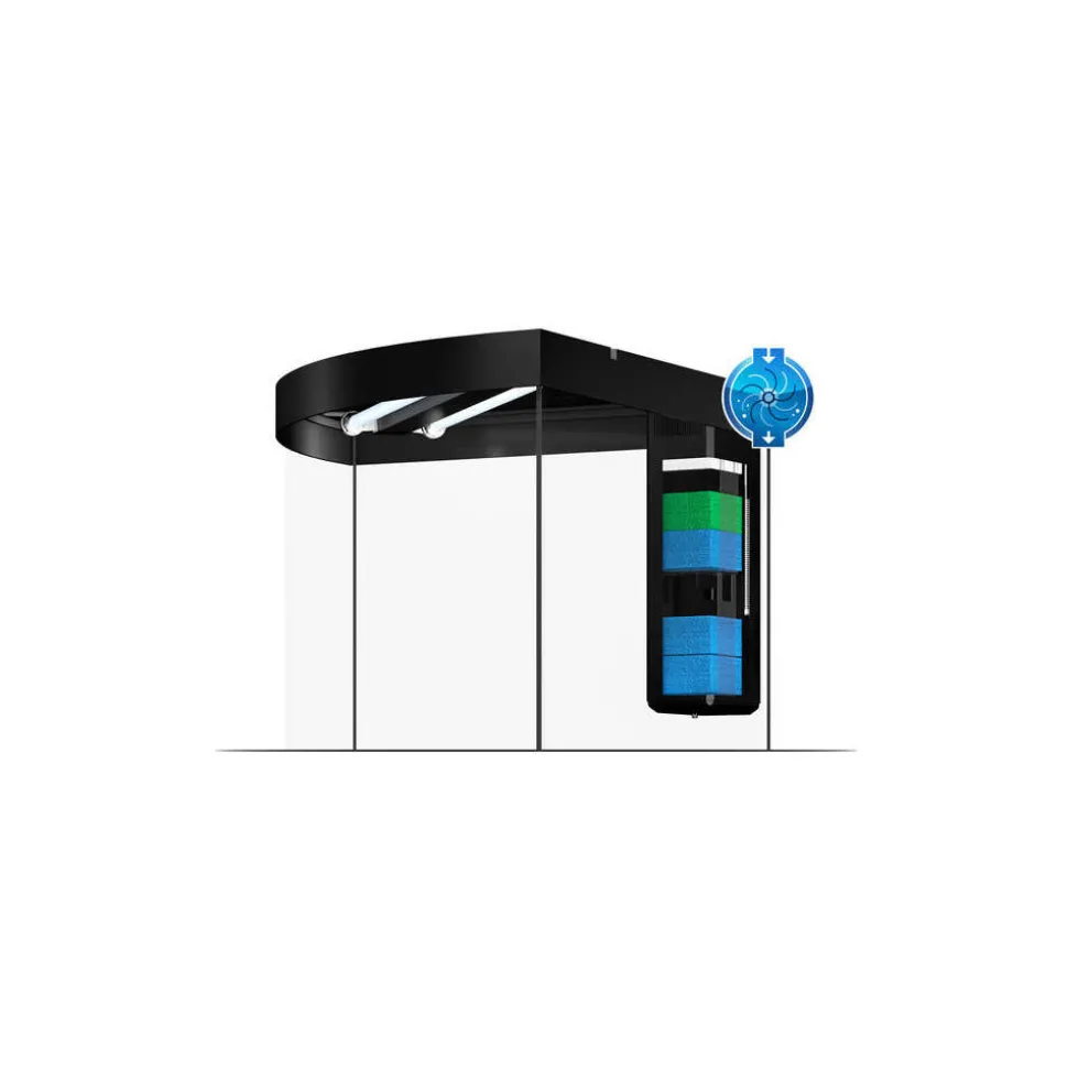 JUWEL - Aquarium avec meuble LED Trigon 190 en bois noir - H.73 cm
