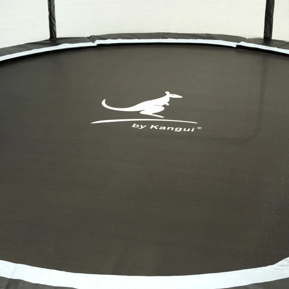 KANGUI - Trampoline rond bleu ø300cm avec filet, échelle, bâche et kit ancrage