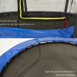 KANGUI - Trampoline rond ø250cm avec filet de sécurité intérieur - fpr 250