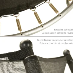 KANGUI - Trampoline rond ø180cm avec filet de sécurité intérieur - fpr 180