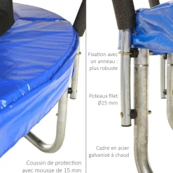 KANGUI - Trampoline rond ø180cm avec filet de sécurité intérieur - fpr 180