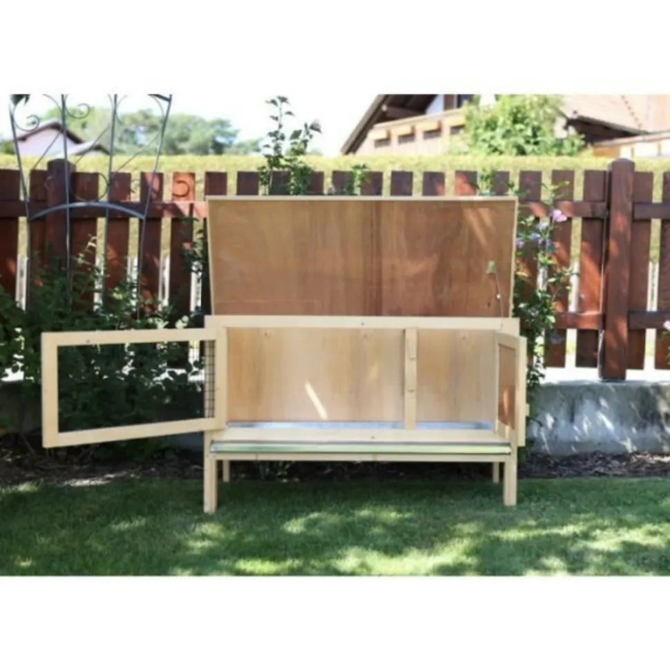 KERBL - Clapier d'extérieur - kerbl - fred - 100x45x62 cm - bois - abri sécurisé pour rongeurs