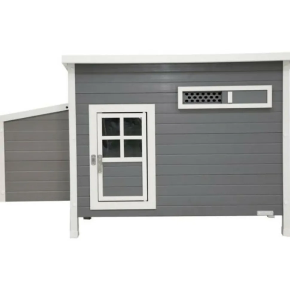 KERBL - Poulailler barney plastique 137x73x83 cm gris et blanc 423474