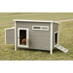 KERBL - Poulailler barney plastique 137x73x83 cm gris et blanc 423474