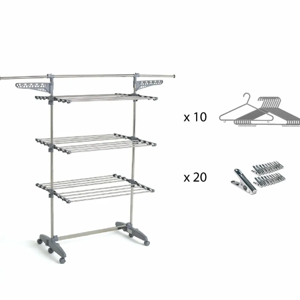 KITCHEN MOVE - Etendoir à linge et accessoires extra gris acier 25m