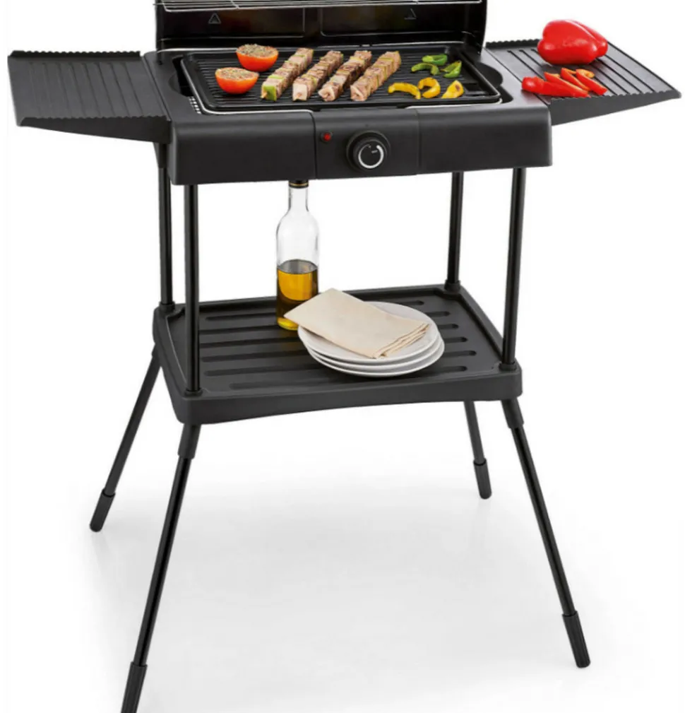 KITCHENCHEF - Kitchen chef barbecue électrique sur pieds 2000w noir - ksbbq1703