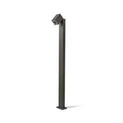 KOBI - Borne de jardin design noir avec spot orientable pour ampoule gu10