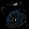 KOBI - Guirlande guinguette câble noir 10m et 20 porte ampoules e27 extérieur extensible