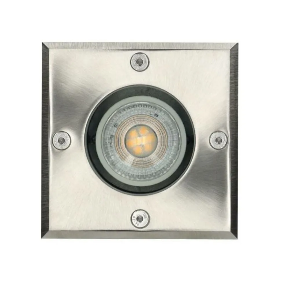 KOBI - Spot extérieur encastrable carré gu10 230v acier inoxydable ip65