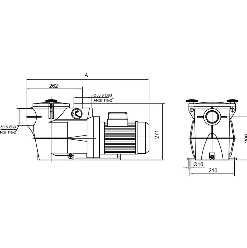 Kripsol pompe de filtration 21,9m3/h mono - ks150m