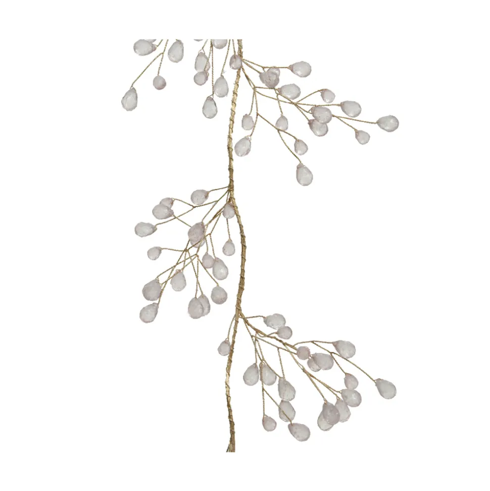 KSD DÉCO - Guirlande baies blanc or h 120 cm