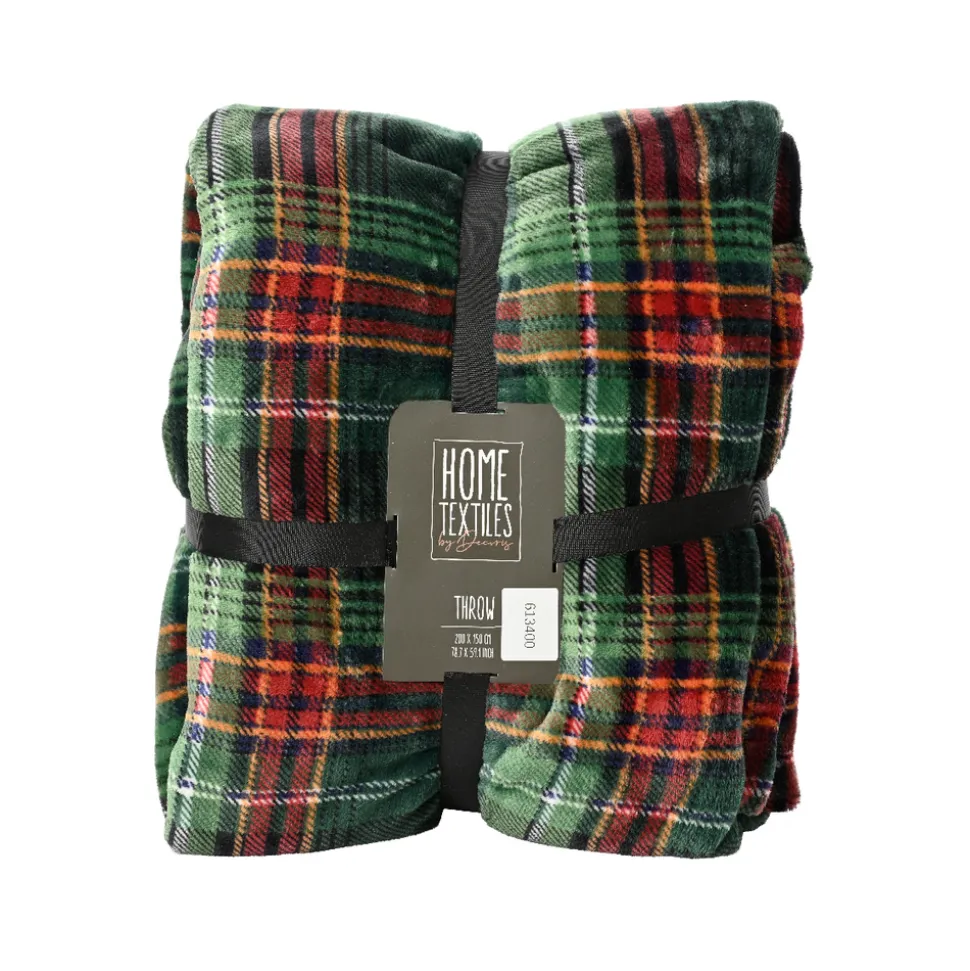 KSD DÉCO - Plaid à carreaux, design écossais 1,5x2m