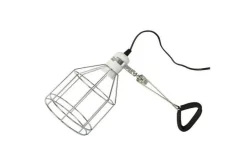 LA FERME TROPICALE - Support de lampe grillagé avec pince de fixation support d'ampoule chauffante / uvb pour reptiles (lézards, serpents, tortues),