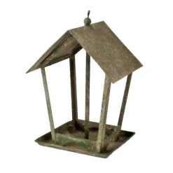 LA GRANDE PRAIRIE - Mangeoire oiseau fer vitrée 19x19x29cm