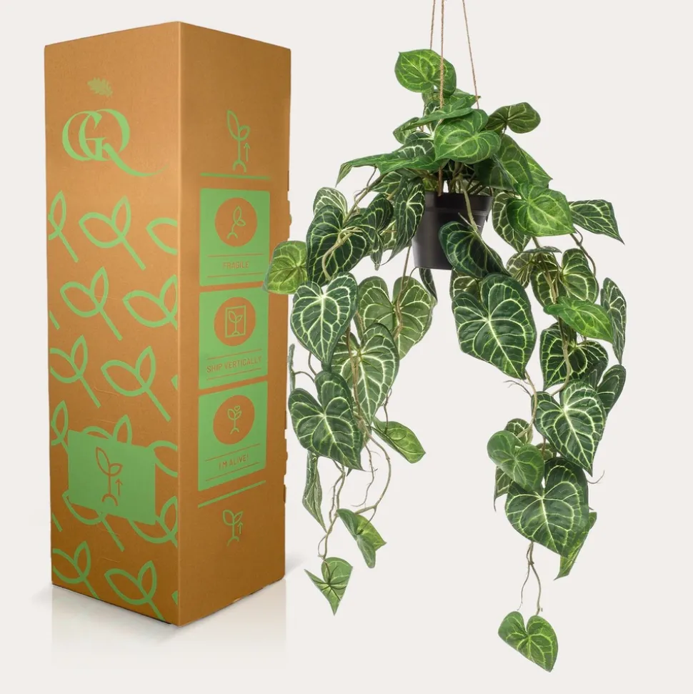 LA GREEN TOUCH - Anthurium clarinerdium plante artificielle - h80cm, ø18cm